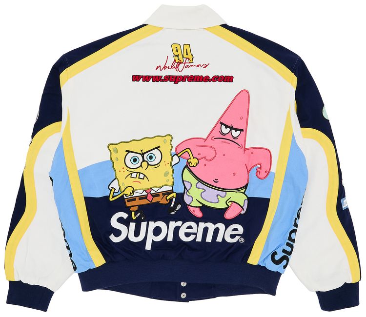 Supreme x Spongebob Squarepants x Jeff Hamilton Racing Jacket White
