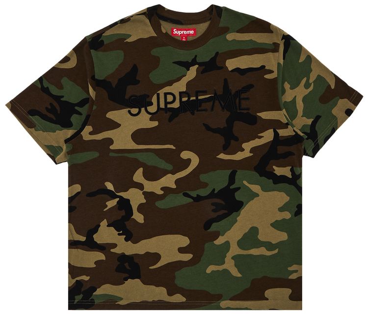 Supreme Capital Short Sleeve Top Woodland Camo