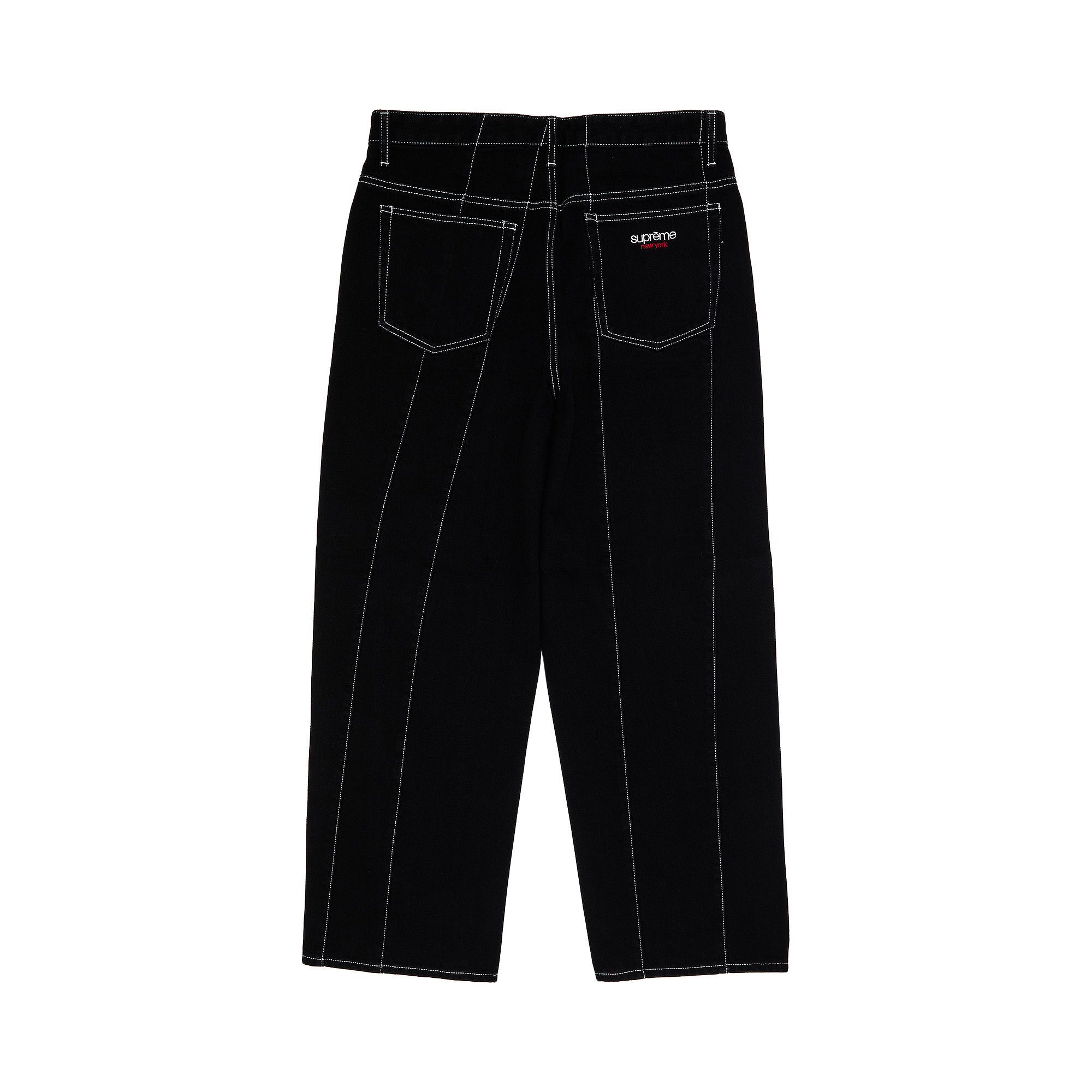 Buy Supreme Paneled Stripe Baggy Jean 'Black' - SS25P71