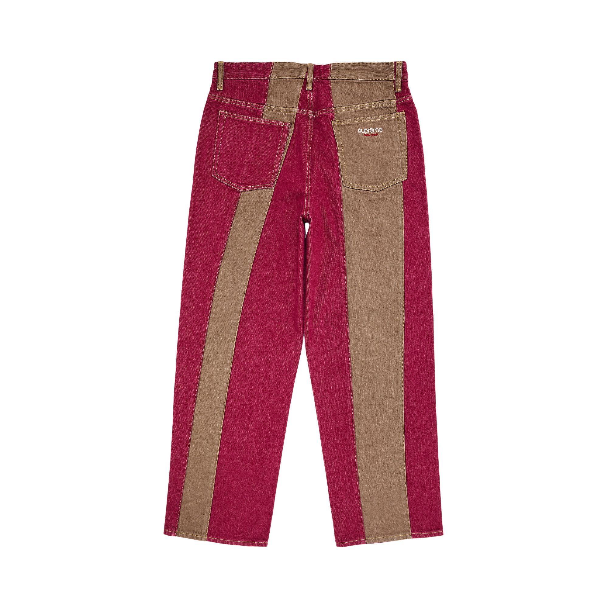新製品情報も満載 Buy Supreme Paneled Stripe Baggy Jean 'Red' - SS25P71 RED | GOAT パンツ