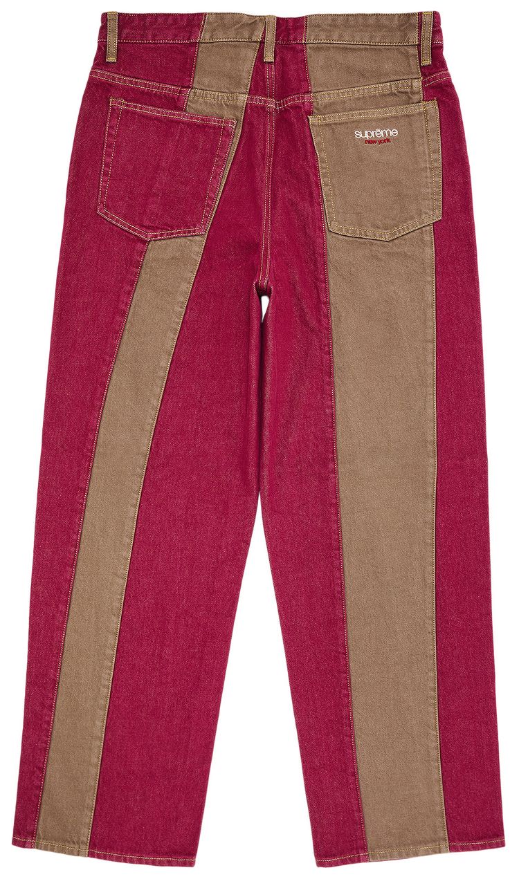 Supreme Paneled Stripe Baggy Jean Red