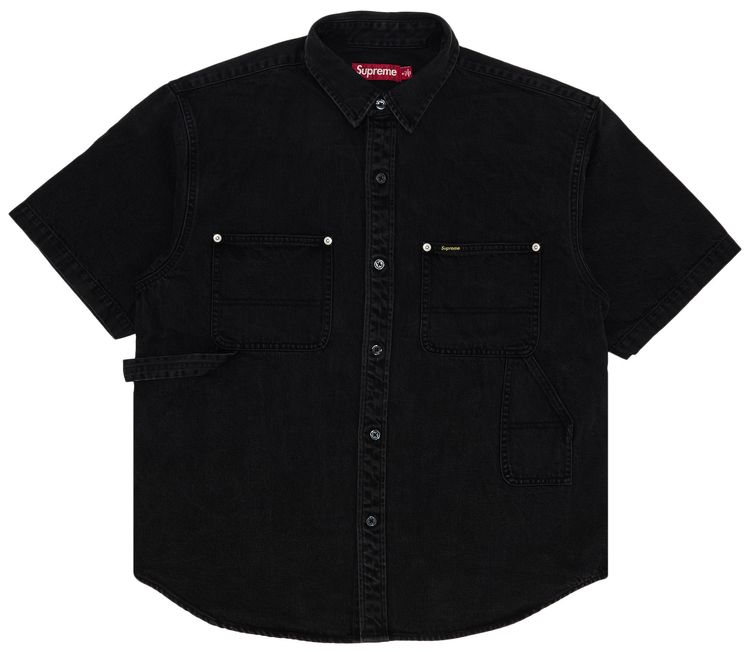 Buy Supreme Loose Fit Short-Sleeve Denim Painter Shirt 