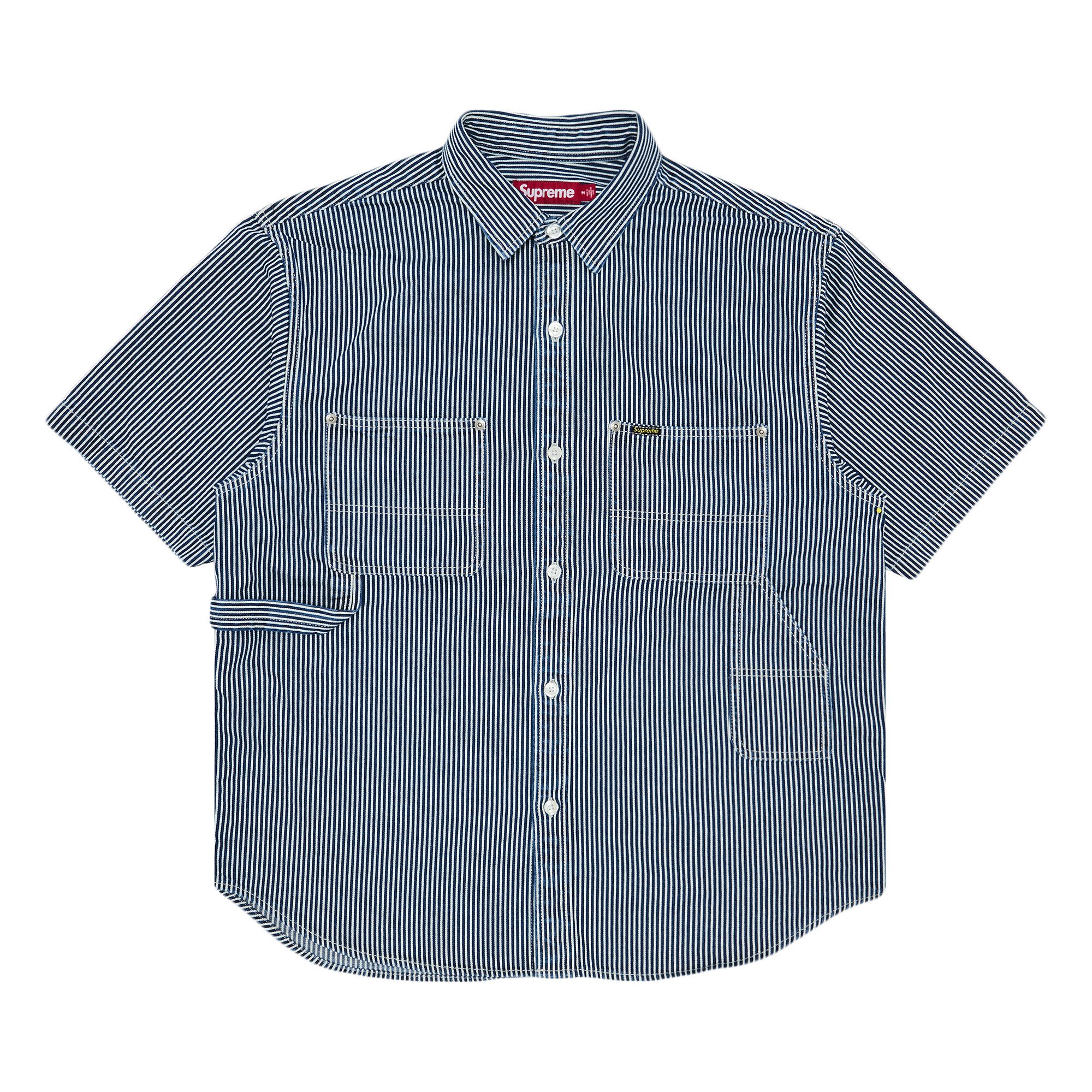 Buy Supreme Loose Fit Short-Sleeve Denim Painter Shirt 'Stripe