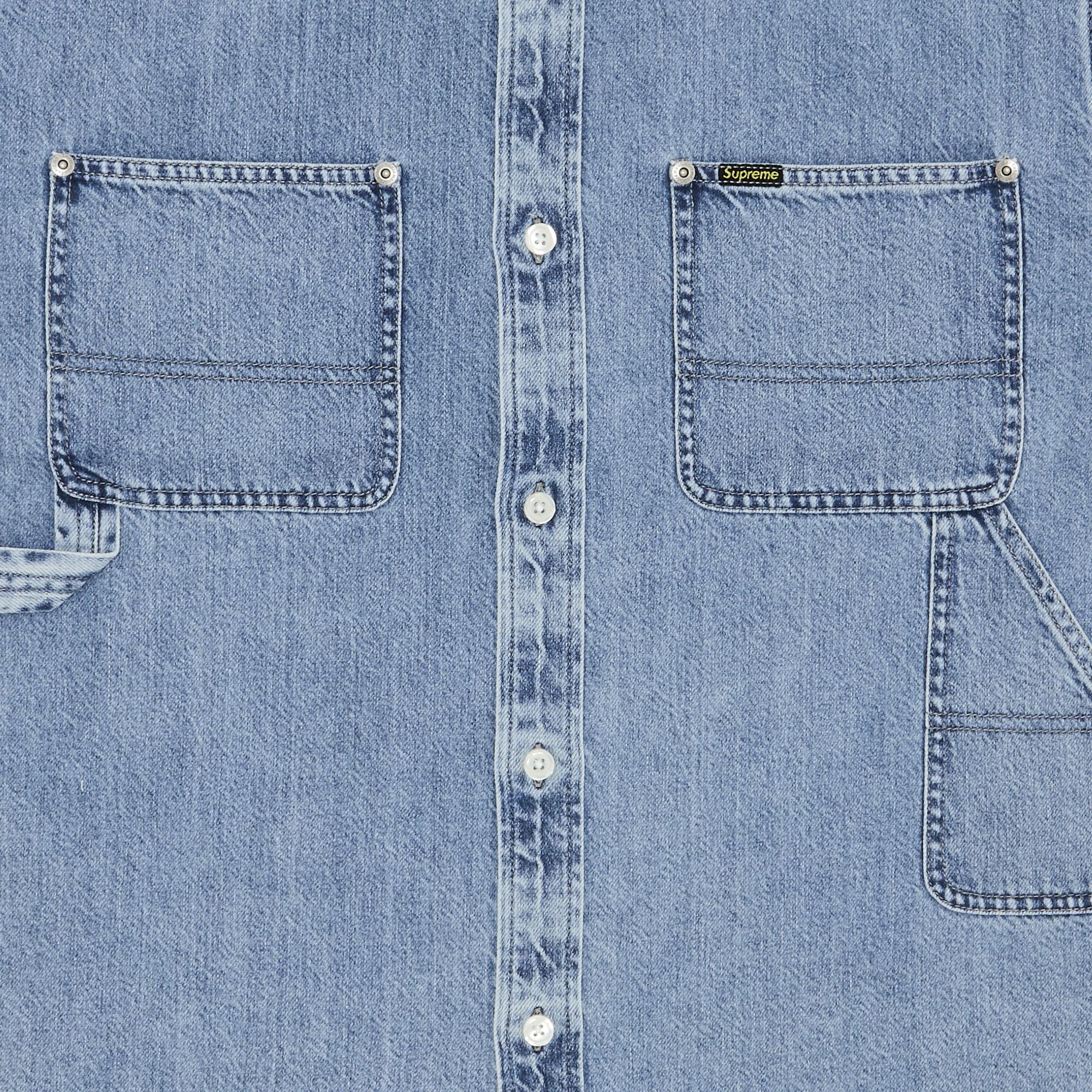 トップス Supreme Denim Painter Shirt Indigo Buy Supreme Loose Fit Short-Sleeve Denim Painter Shirt