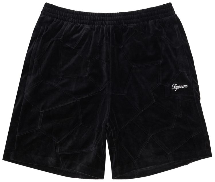Supreme Patchwork Velour Short Black