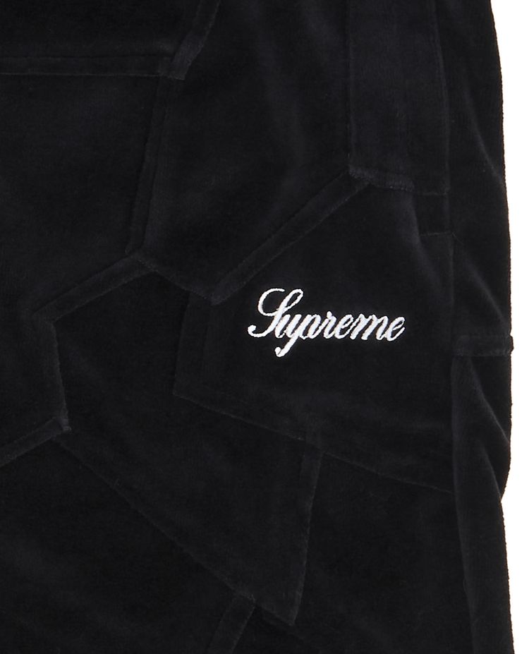 Supreme Patchwork Velour Short Black