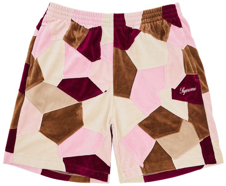 Supreme Patchwork Velour Short Tan