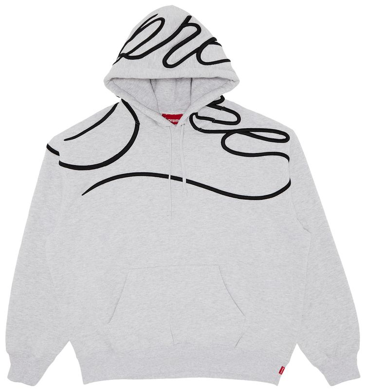 Supreme Shoulder Script Hooded Sweatshirt Ash Grey