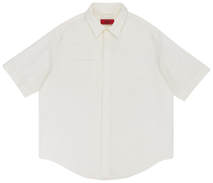 424 Textured Button Down Shirt Off White