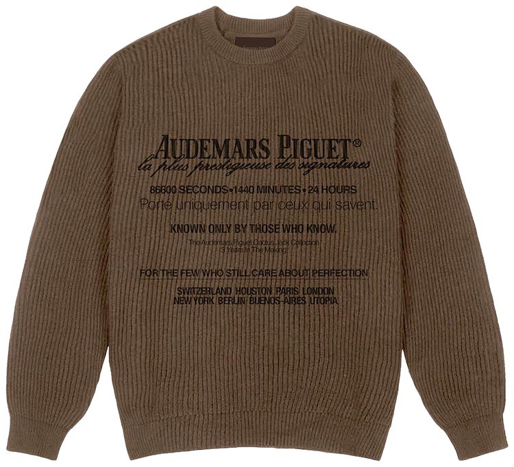 Cactus Jack by Travis Scott x Audemars Piguet Knitted Sweater Brown