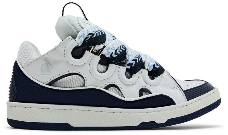 Lanvin Curb Sneakers White Navy Blue