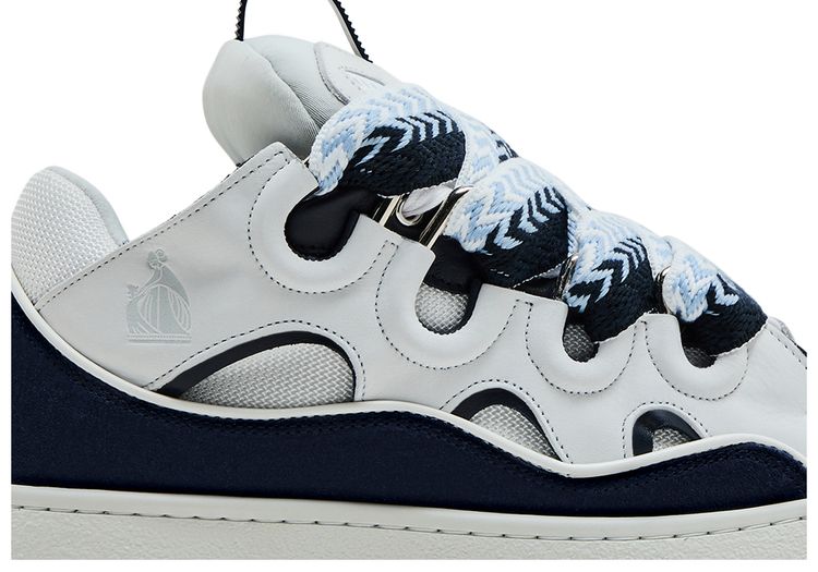 Lanvin Curb Sneakers White Navy Blue
