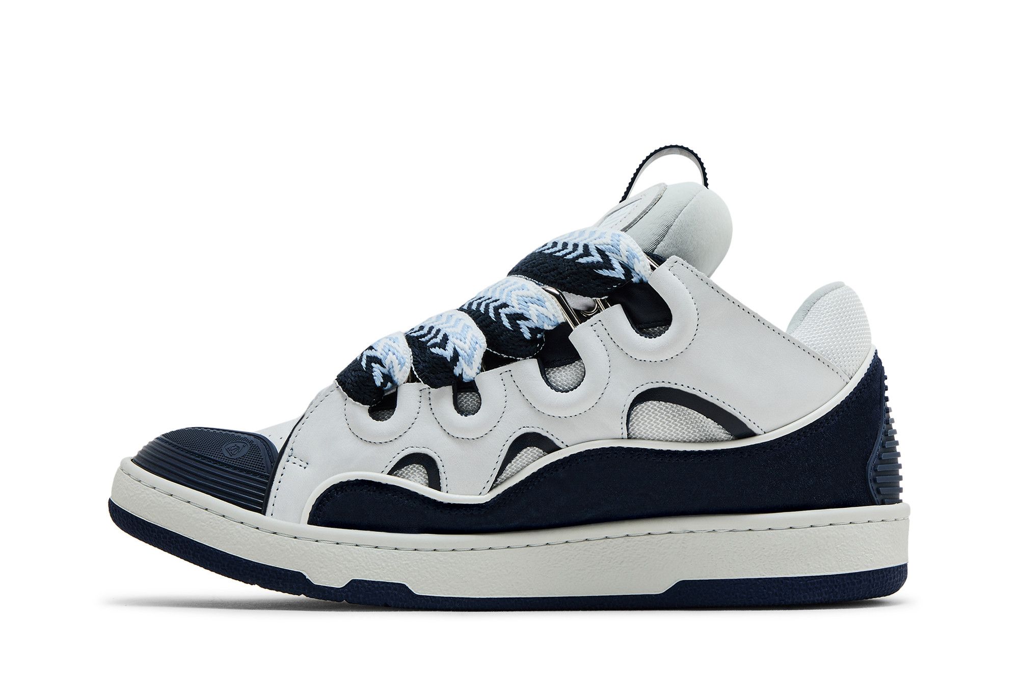 Buy Lanvin Curb Sneakers 'White Navy Blue' - FU SKDK12 BICO