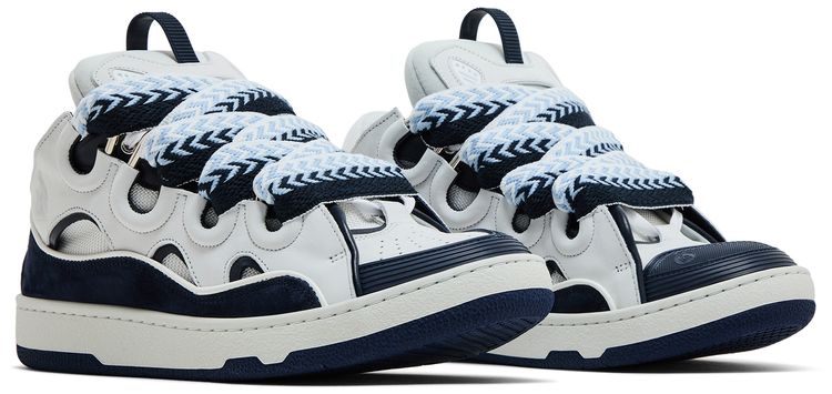 Lanvin Curb Sneakers White Navy Blue