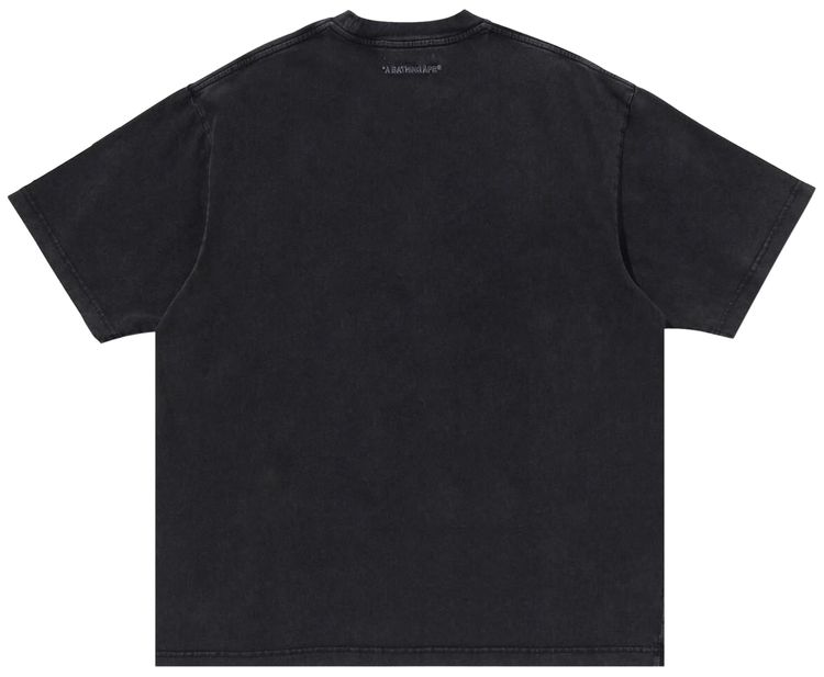 BAPE Garment Dye Spray Print College Relaxed Fit Tee Black