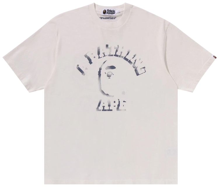 BAPE Garment Dye Spray Print College Relaxed Fit Tee Ivory