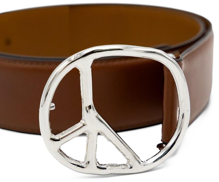 Needles Peace Buckle Belt Brown