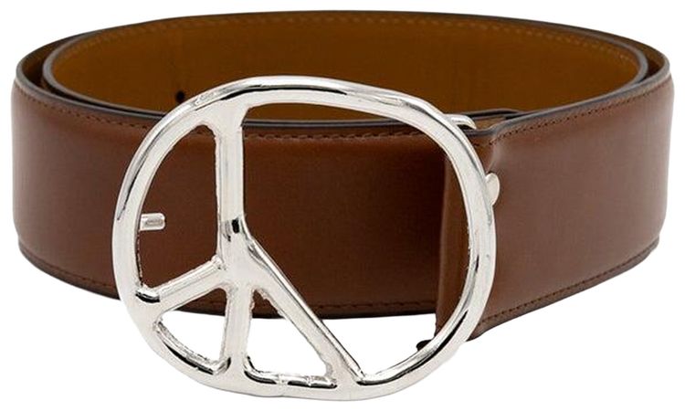 Needles Peace Buckle Belt Brown