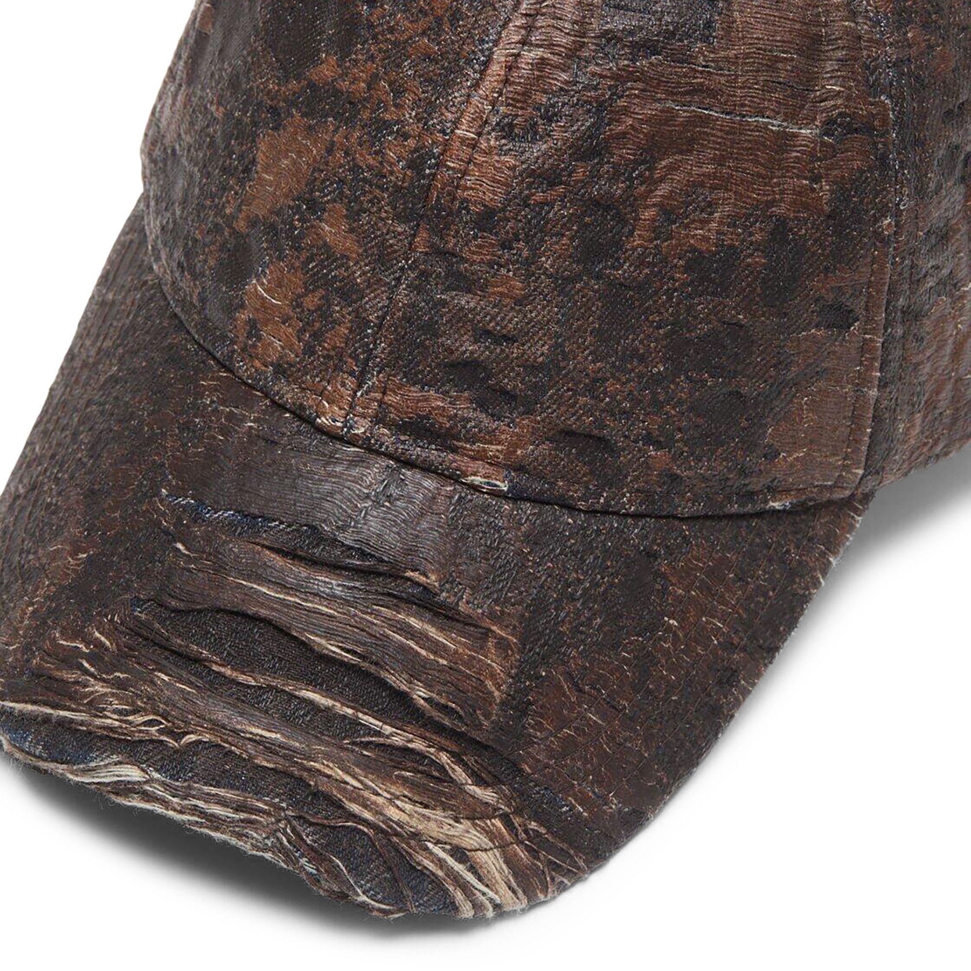 Buy Acne Studios Distressed Monogram Denim Cap 'Brown' - C40401