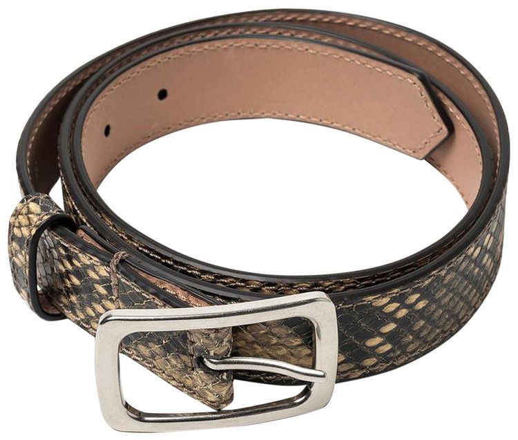 Dries Van Noten Snakeskin Belt Beige
