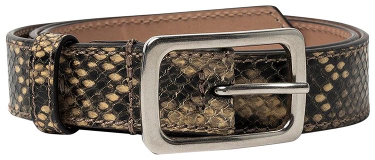 Dries Van Noten Snakeskin Belt Beige