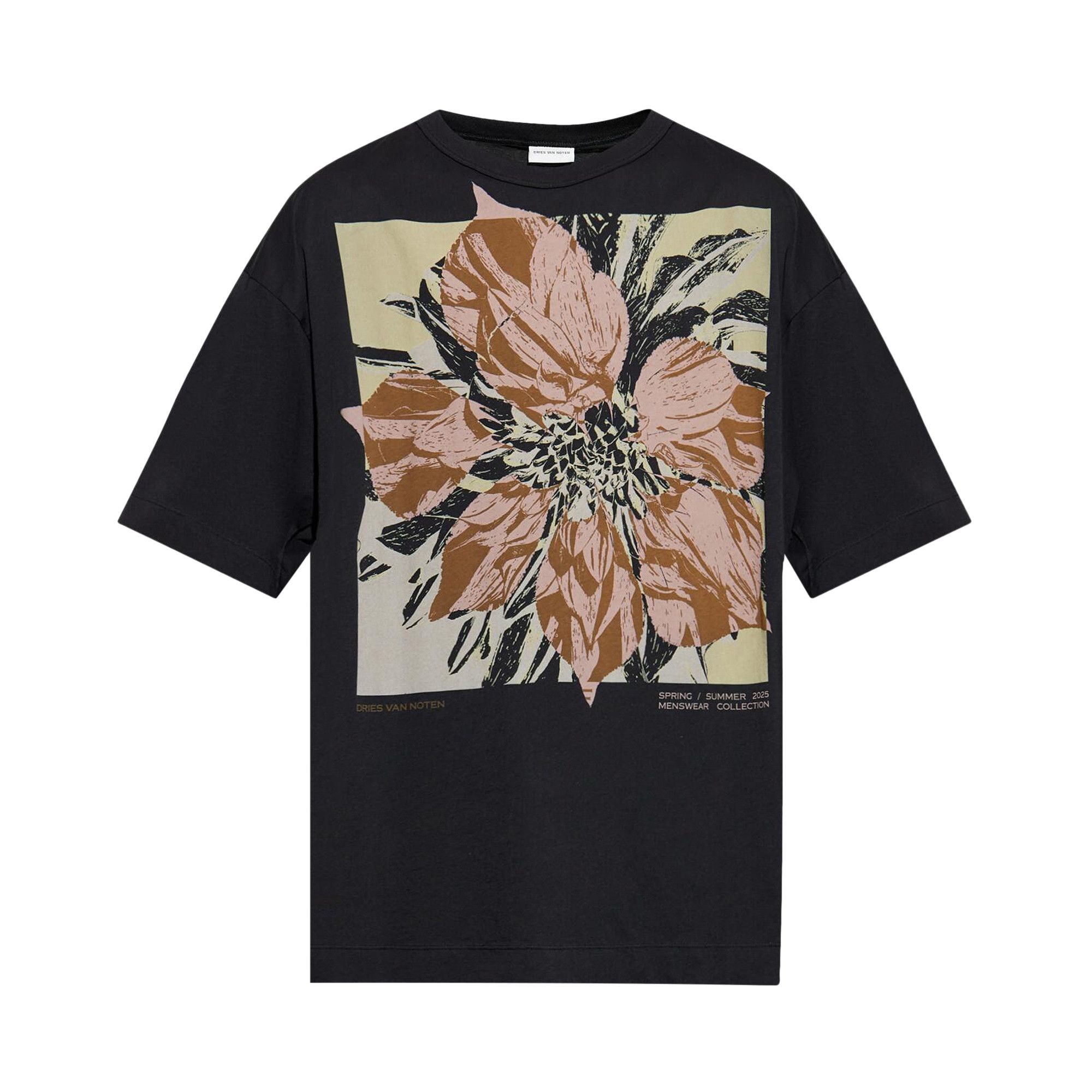 Buy Dries Van Noten Flower T-Shirt 'Black' - 251 021141 1608 900