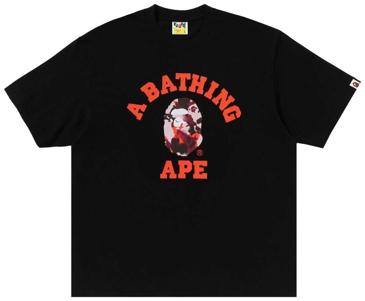 BAPE Map Camo College Relaxed Fit Tee Black
