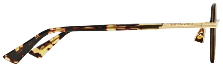 Bottega Veneta Gold Round Sunglasses GoldBrown