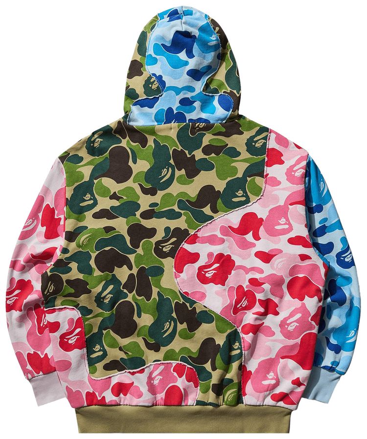 BAPE ABC Camo Patchwork Relaxed Fit Zip Hoodie Multicolor