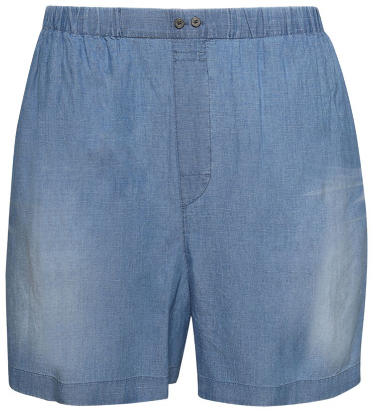 Acne Studios Stamp Logo Shorts Mid Blue