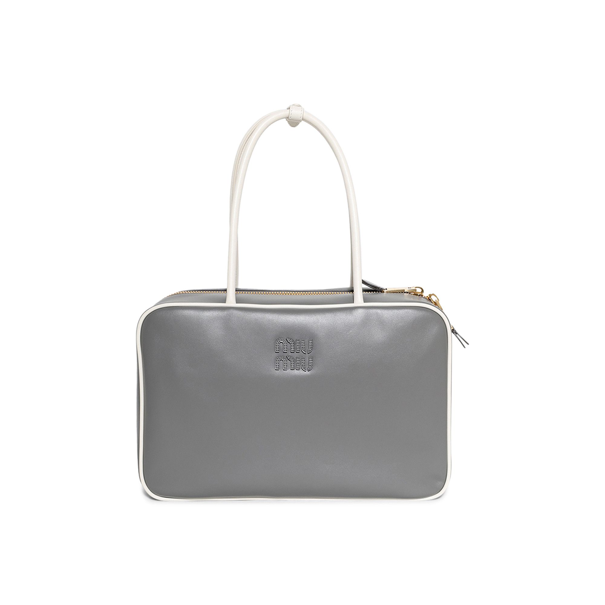 ハンドバッグ MIU MIU 5BB117_2IBP_F0RXG BEAU LEATHER BAG Buy Miu Miu Beau Leather Bag 'Marble Grey/White' - 5BB117