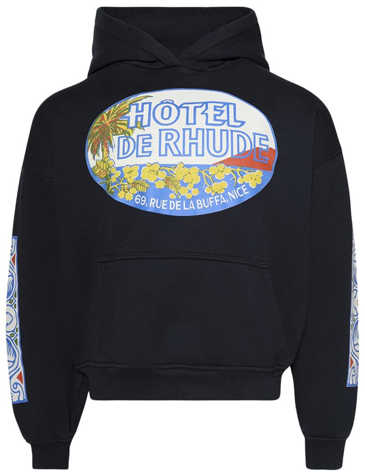 Rhude Hotel Hoodie Vintage Black