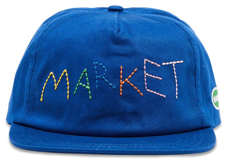 Market Soft Stitch 5 Panel Hat Blue