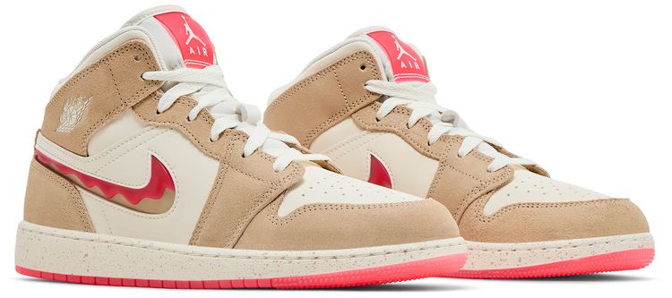 Air Jordan 1 Mid SE GS Peanut Butter  Jelly