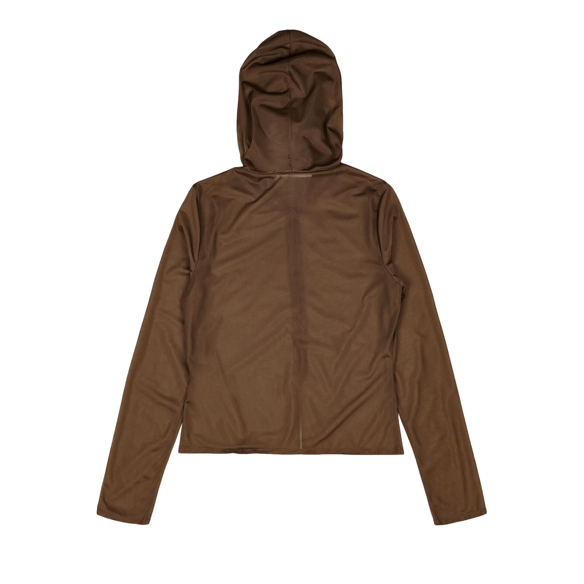 Buy Amomento Sheer Hooded Zip Up Jumper 'Brown' - AM25SSW04JP BROW