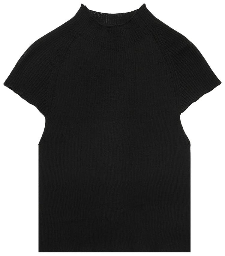 Amomento Wholegarment Cap Sleeve Knit Top Black