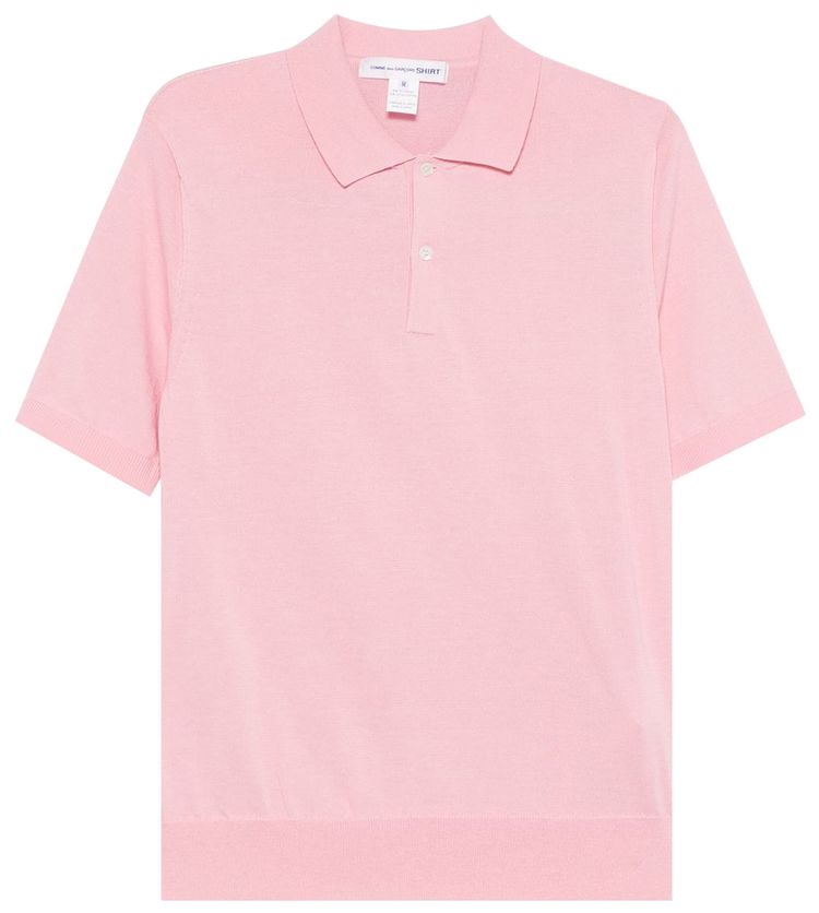 Comme des Garcons SHIRT Classic Knitted Polo Shirt Pink
