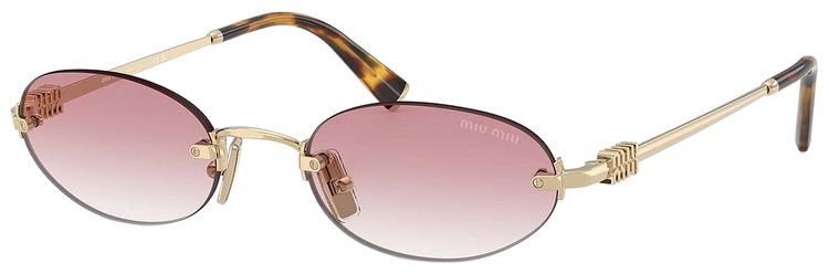 Miu Miu Oval Sunglasses Pale Gold