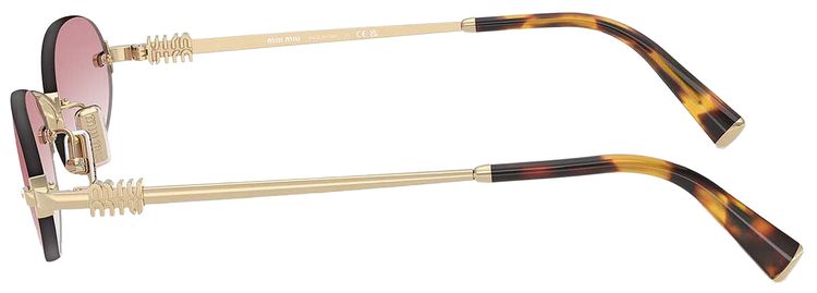 Miu Miu Oval Sunglasses Pale Gold