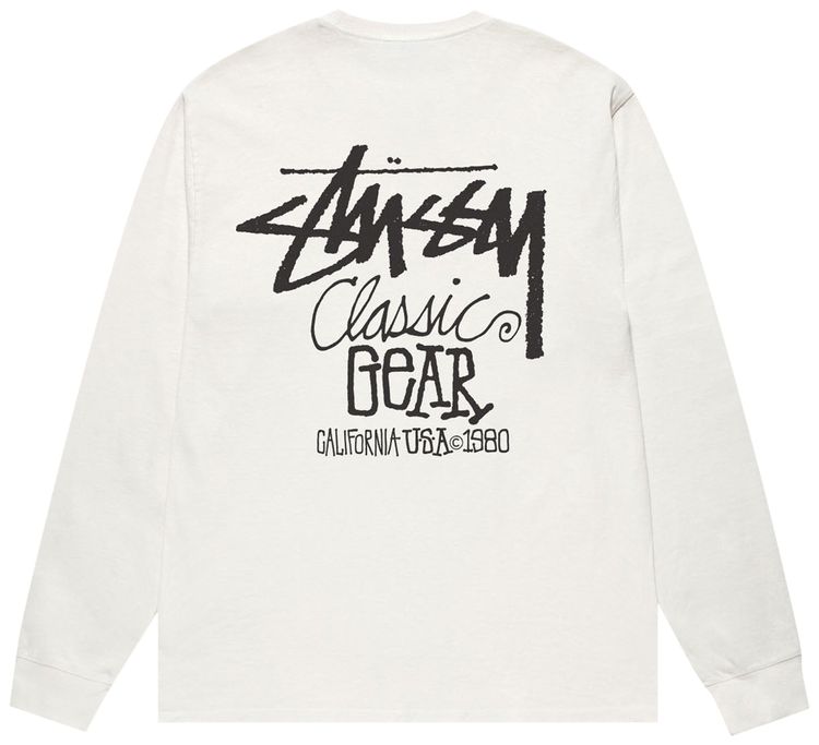 Stussy Classic Gear Long Sleeve Tee Pigment Dyed Natural