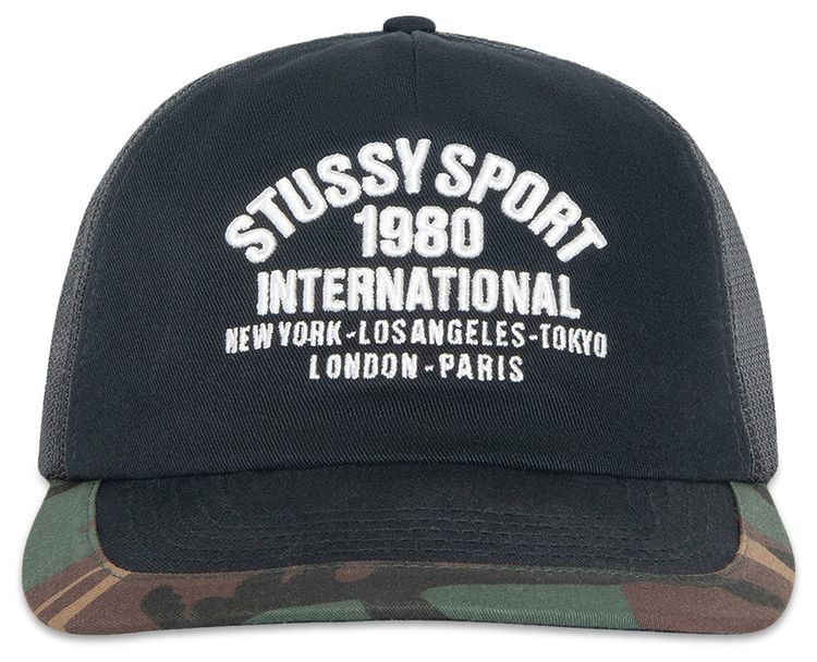 Stussy Trucker International Snapback Black