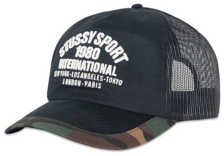 Stussy Trucker International Snapback Black