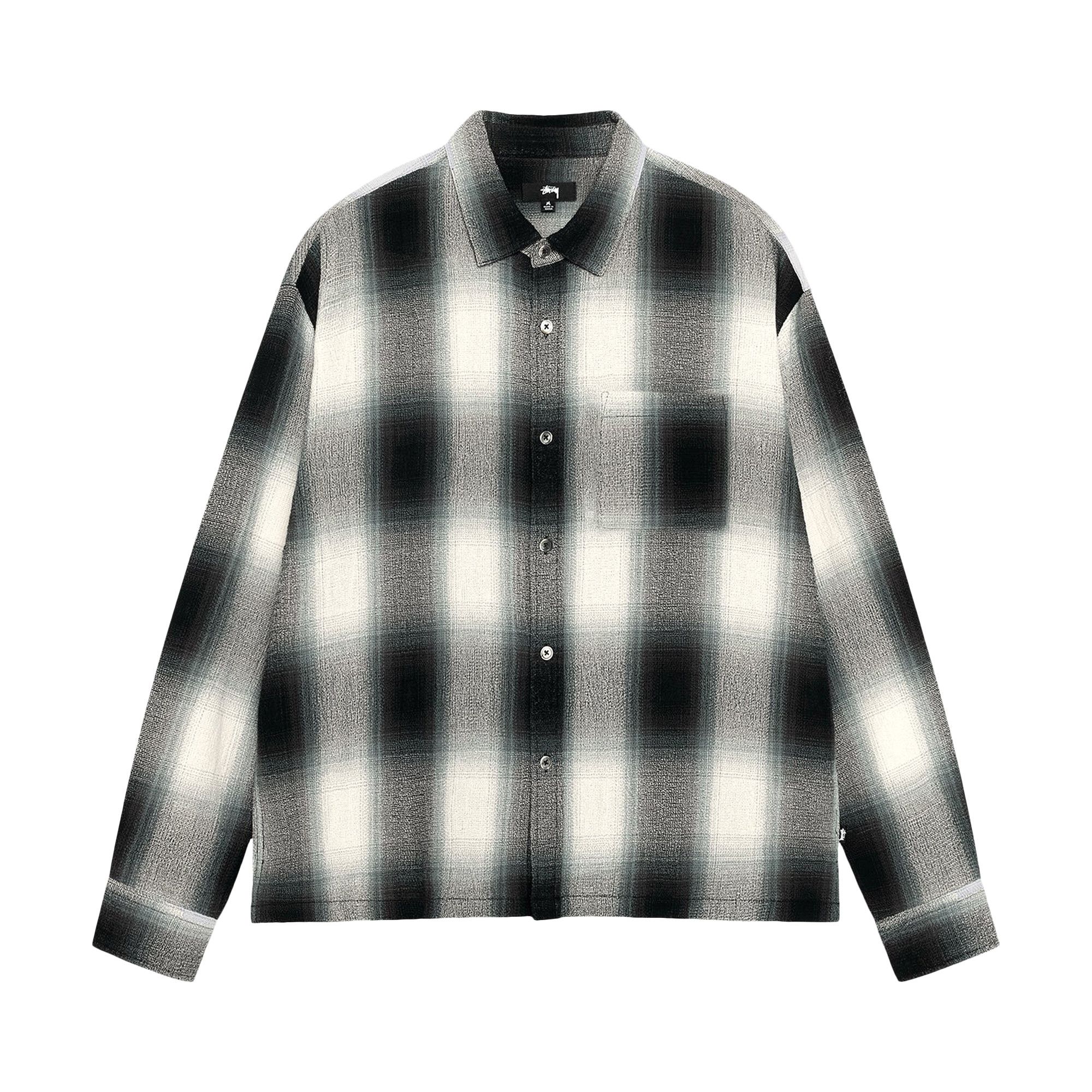 Buy Stussy Loose Weave Plaid Shirt 'Grey' - 1110360 GREY | GOAT