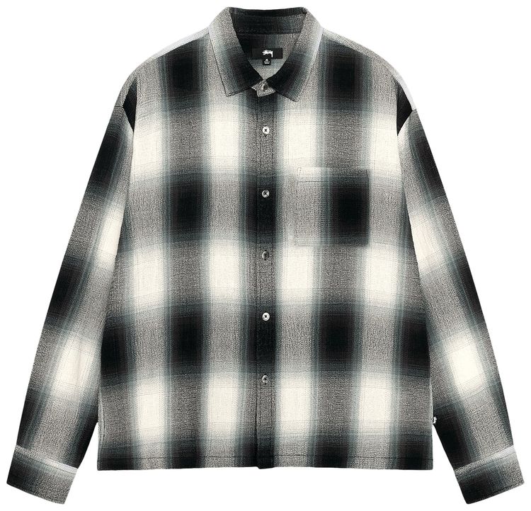 Stussy Loose Weave Plaid Shirt Grey
