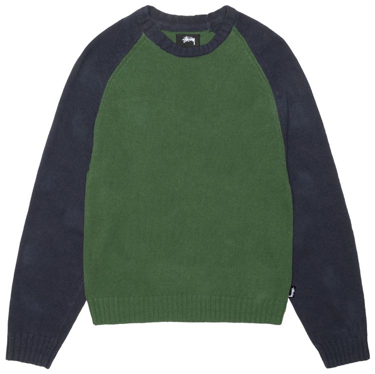 Stussy Colorblocked Raglan Knit Crew Green
