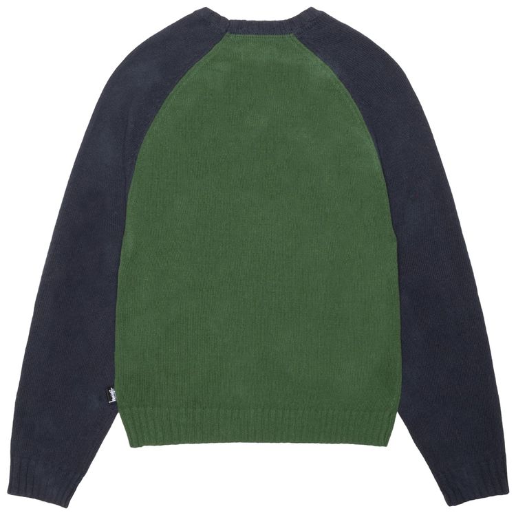 Stussy Colorblocked Raglan Knit Crew Green