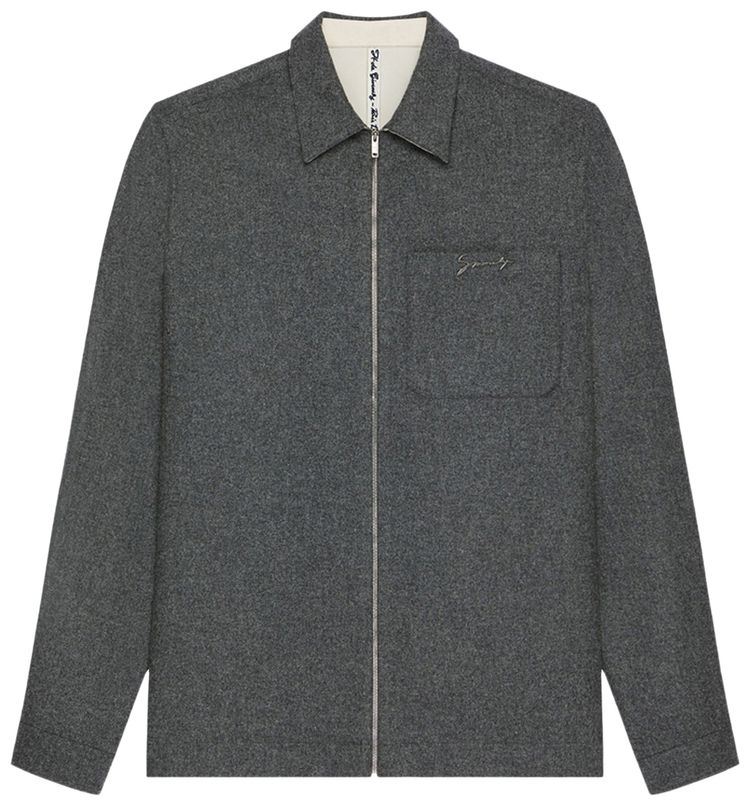 Givenchy Zip Front Shirt Medium Grey