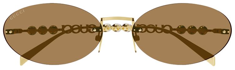 Gucci Oval Sunglasses Shiny Endura Gold