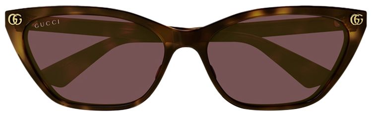 Gucci Cat Eye Sunglasses Shiny Medium Havana