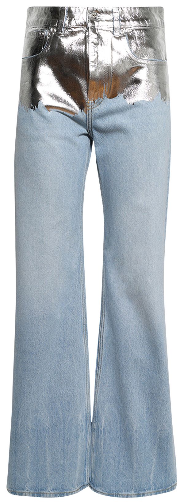 Rabanne Metallic Detailing Jeans Light Blue Denim